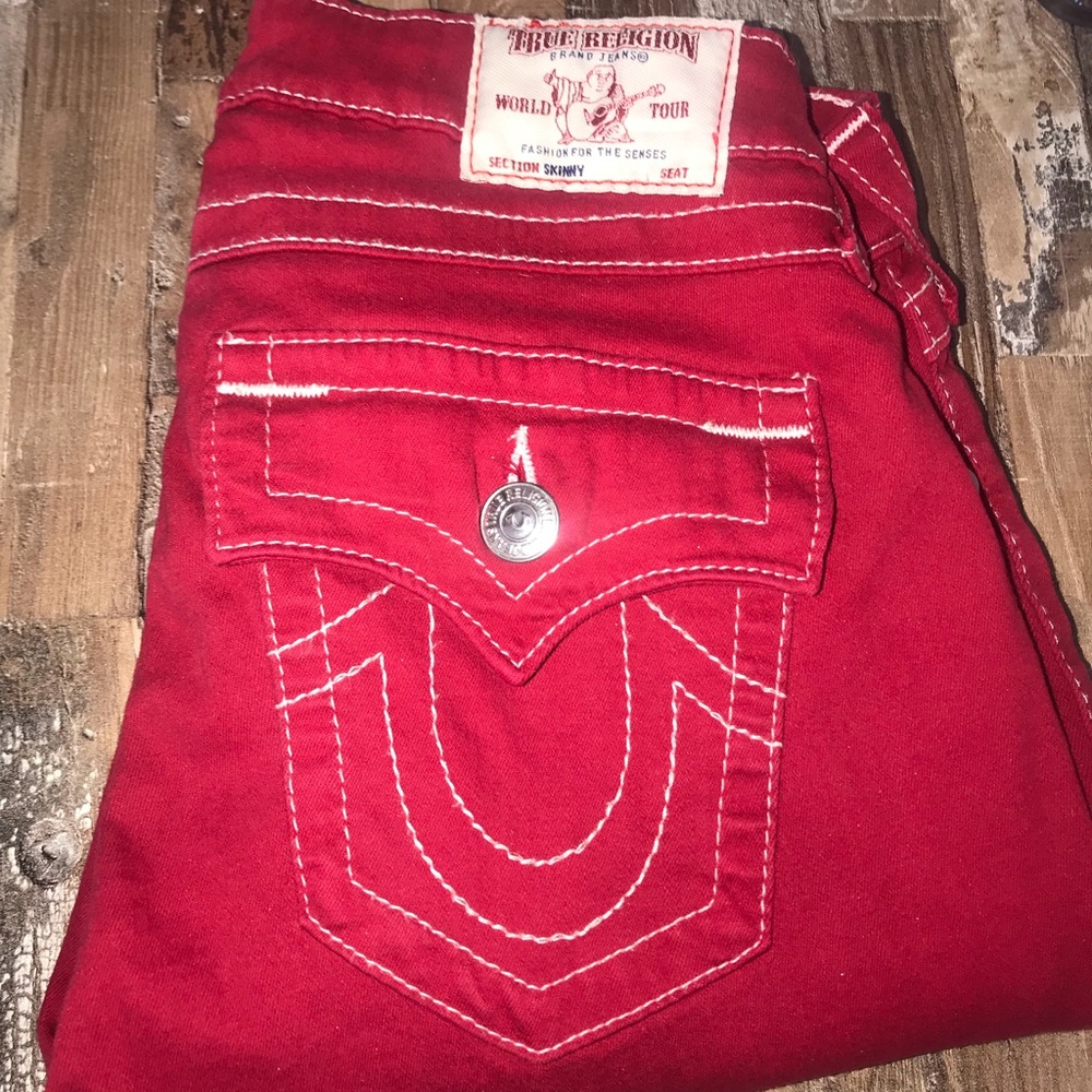 Skinny Red True Religion Jeans